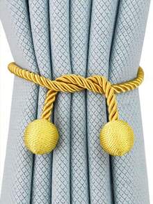 1 pieza Sujeta cortina de poliéster tejido con doble bola, disponible en múltiples colores y tamaños, adecuado para fijar y decorar cortinas - Multicolor - Ver 2