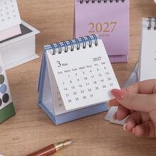 2027 Foil Stamping Mini Desktop Calendar - 1pc English Version, Simple Portable Design, Office And School Supplies For Daily Schedule Planning And Desk Decoration - Single Piece - View 9