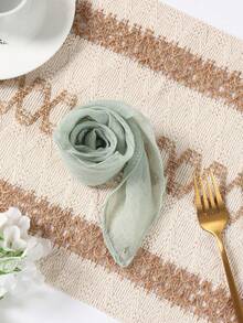 Green-Gray/Orange Pleated Tulle Table Runners, Multi-Purpose Table Center Decorations For Kitchen & Banquet Tables, All-In-One Decor Accessories For Wedding Receptions, Bridal Showers, Birthdays, Back To School Activities, Halloween, Christmas - 90*180cm - View 8