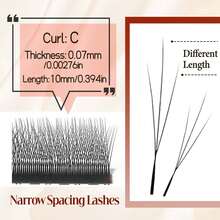 FOXYMEI 1600Fans New 3D/4D W Shape Eyelash Extension C/D Curl W Small Fluffy Lash Natural False Eyelashes 8-15Mm V Shaped Spark Clover Eyelashes Straight Hair Tips Soft Light Natural Cross Lash - View 26