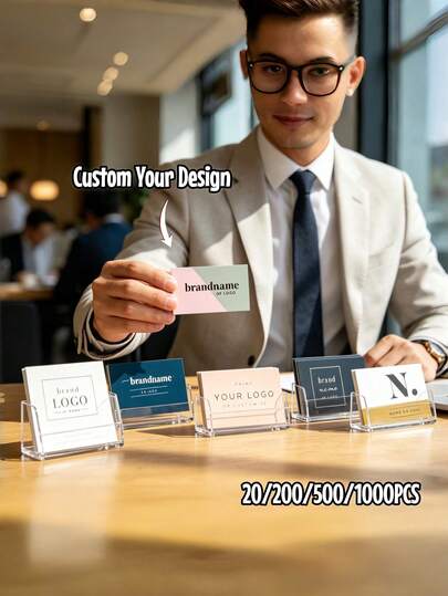 20/200/500/1000pcs Customized Business Cards, Personalized Full Color Printing Logo/Photo/Design, Single Or Double Sided Professional Visitor Cards, Customized Brand Business Cards, Business Contact Cards, Suitable For Small Businesses, Hair Salons, Boutiques, Real Estate, Makeup Artists, Nail Artists, Photography Studios, Office Networking Events, Corporate Marketing Identity Cards, Trade Show Advertising Materials, Father's Day, Special Occasions