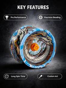 Premium Metal Alloy Yo-Yo - Dual Responsive & Unresponsive Modes, Entry Level For Beginners, Professional Competitive Trick Juggling YoYo Toy, Great Gift For Hobbyists & Players - Multicolor - View 10