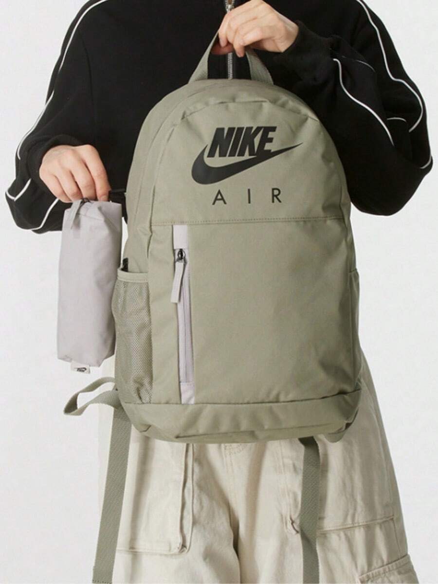 Nike ELEMENTAL 男女同款雙肩包品牌Logo標識織品雙肩包情侶款綠色 - 綠色 - 查看 1