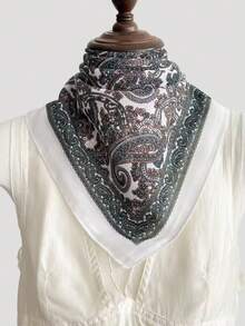 1pc Linen Feel 70x70CM Bandana Cashew Flower Small Silk Scarf Headwrap Versatile Square Scarf - Multicolor - View 13
