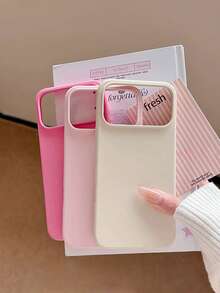 4pcs/Set Phone Cases, Pink+Magenta+White, Dopamine Matte 4pcs Phone Case Set Suitable For IPhone17promax/17pro/17/16promax/16/16pro/16plus/15/15promax/15pro/15plus/11/12/13/14promax/12pro/12promax/13pro/13promax/14pro/14promax/14plus, Ins Style High-End Feeling, Matte Design Anti-Slip Anti-Sweat, Sweet Girl Elegant With Elegant Style, Soft Shell, Simple Creative Highly Attractive - Pack Of 3 [Rose Red + Pink + White] - View 4