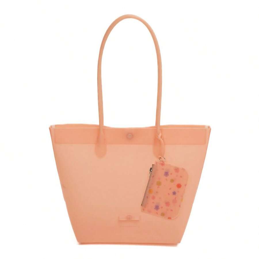Fresh, Colorful Matte Jelly Tote Bag, Large Capacity - Ideal Companion For Daily Commuting And Shopping Trips, Women's Handbag - Graphite Gray - View 1