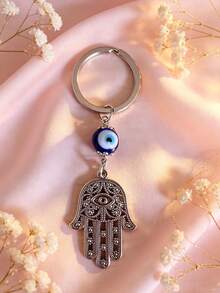 1pc Women's Evil Eye Pattern Hamsa Hand Pendant Fashion Keychain, Used For Key Decoration, Car Accessories, Bag Charm, School Cute Gothic Y2K Style Bag Accessory, Lanyard With ID Holder, Car Accessories, Bag Charm, Perfect Gift For Mother, Father, Graduate And Teacher - Multicolor - View 11