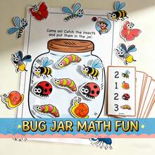 Insect Jar Counting And Number Matching Activity, Bug-Themed Math, Develops Logical Thinking, Creativity And Hands-On Skills, Suitable For Stress Relief, Family Interactive Education, Back To School - Insect Counting - View 3