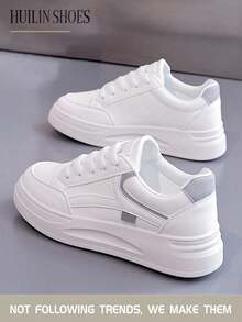 New Arrival Ladies' Casual Sports Shoes, Fashionable & Versatile White Sneakers For Women Labor, Local Shipping In The United States - 灰色 - 查看 1
