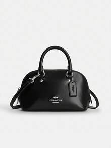 Coach Lara Mini Satchel Crossbody Bag,Leather Clutch Handbag For Women,Top Handle Wristlet Bag With Adjustable Strap - Black - View 1