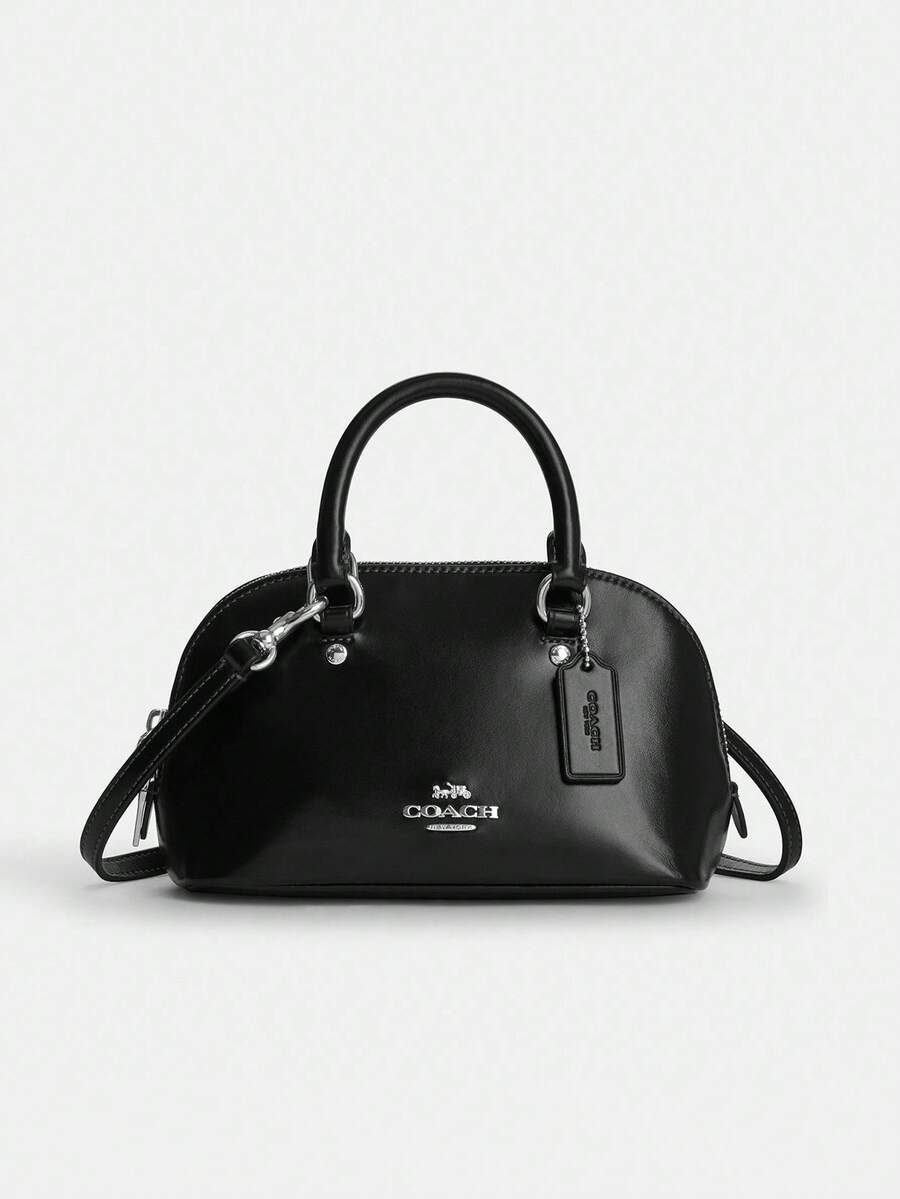 Coach Lara Mini Satchel Crossbody Bag,Leather Clutch Handbag For Women,Top Handle Wristlet Bag With Adjustable Strap - Black - View 1