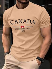 Plus-Size Men'S T-Shirt with Letter Print, Round Neck, Casual Short Sleeves, an Essential Beachwear for Men, Plus Size - nero - Visualizzare 11