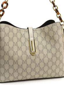 Sac à main/sac bandoulière de grande capacité de style européen classique de luxe pour femmes d'âge moyen et âgées, automne/hiver (sac cadeau inclus) - Gris - Voir 5