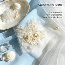 精緻 3D 花卉網格貼花－迷你象牙白花朵裝飾，適用於 DIY 手作、婚紗與田園風裝飾 - 多色 - 查看 1
