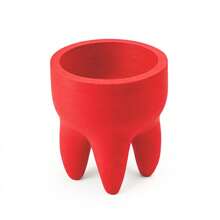 ORIZZONTE Maceta con forma de diente, maceta decorativa moderna para suculentas y cactus, decoración minimalista para el hogar y la oficina – 100% fabricada en Italia, envío desde Italia - rojo - Ver 6
