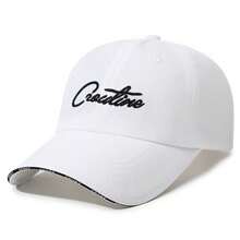 American Vintage Letter Baseball Cap For Women, Oversized Deep Fit, Wide Brim Baseball Cap, Versatile Large Head Circumference Face-Slimming Cap - A - View 10