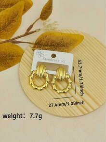 Boucles d'oreilles vintage dorées pour femmes, boucles d'oreilles pendantes longues en forme de goutte d'eau en acier inoxydable, bijoux de plage imperméables pour vacances d'été, bijoux de vacances pour femmes - Doré - Voir 15
