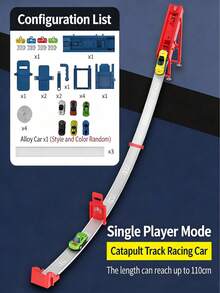 3-12 Years Old Children's Elastic Track Racing Car Alloy Car Model Multi-Player Competition Track DIY Assembly Interlocking Parent-Child Interactive Racing Car Toy (Random Car Color) - Multicolor - View 16