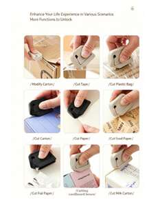 2pcs Portable Magnetic Mini Utility Knife, Auto-Retractable Ceramic Blade Multi-Function Cutting Tool, Lightweight Compact, Suitable For Wedding Birthday Holiday Party Favors, Daily Unboxing Craft Cutting Travel Essential - View 4