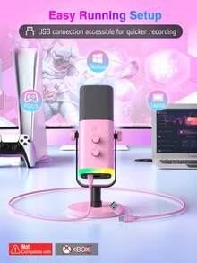 Mikrofon Gaming Streaming Recording XLR/USB untuk PC, Pencahayaan RGB, Dengan Tombol Gain, Tombol Mute, Jack Monitoring, Cocok untuk Pembuatan Video - FIFINE AM8W (Versi Global) - View 6