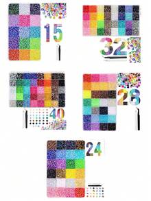 Mixed Color Crystal Rhinestone Decoration Set, 15/24/28/30/32/40 Colors, Includes Tweezers, Suitable For Clothing, Cups, Shoes, Fabric And Other DIY Decorations - Rhinestones - View 11