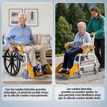 Silla De Ruedas 4 En 1 Para Multifuncional Con Freno De Mano - Naranja - Ver 9