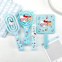 Sanrio 1/4件組 Hello Kitty 毛絨造型鏤空肋梳按摩氣墊梳，氣墊直髮梳鏡子套組，舒適好用，防靜電且不傷髮，實用護髮氣墊梳，適合情人節、生日禮物、旅行配件、化妝配件、節日派對、開學季、畢業季、浴室用品 - 卡通 - 查看 12