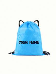 1pc Personalized Customizable Drawstring Backpack - Creative Custom Name/Text, Durable Drawstring Storage Bag, Multiple Colors Available - Suitable For Fitness, Climbing, Hiking, Cycling, Outings And Camping - Multicolor - View 6