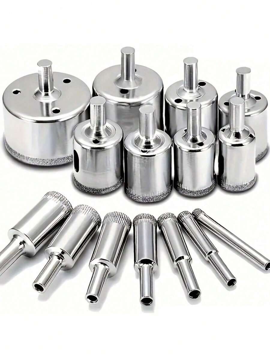 Set 15 Mata Bor Baja Kecepatan Tinggi Berlapis Berlian, Alat Listrik Tahan Lama untuk Pengeboran Kaca, Keramik, Ubin, Marmer, Pemotongan Presisi 3mm hingga 50mm, Tepi Halus, Tahan Aus, Cocok untuk Perbaikan Rumah DIY, Instalasi, Kamar Mandi, Dapur, Proyek Konstruksi