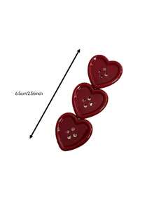 2/4pcs Heart Plaid Button Hair Clips, Energetic Girl Forehead Bangs Clips, Ancola Red Hair Accessories Alligator Hair Clips - Multicolor - View 2