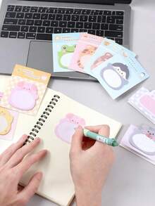 16pcs/320pages Cute Pet Cartoon Stickers (Random Color), Ins Style Animal Memo Decorative Stickers, Suitable For Students And Office, Random Pattern, Back To School Supplies, Birthday And Bachelor Party Decoration Gifts - Multicolor - View 4