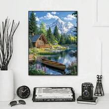 1pc 5D Diamond Painting Kit, Landscape Pattern, Diamond Mosaic Gift. Exquisite And Stress-Relieving Adult And Beginner Handmade Diamond Sticker Art. Includes Round Full Drill Number Art Kit DIY. Ideal Choice As New Year Gift, Perfect For Home Decor And Room Wall Decoration. Frame Not Included - No Frame - View 7