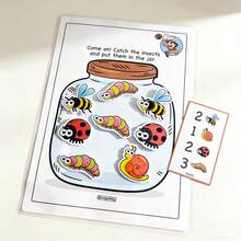 Insect Jar Counting And Number Matching Activity, Bug-Themed Math, Develops Logical Thinking, Creativity And Hands-On Skills, Suitable For Stress Relief, Family Interactive Education, Back To School - Insect Counting - View 1