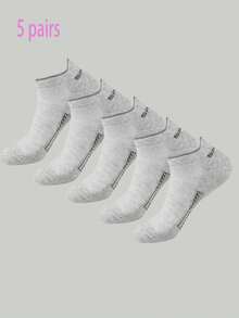 5 pares de calcetines de unicolor simple, transpirables, cómodos y absorbentes de sudor, adecuados para uso diario - Multicolor - Ver 9