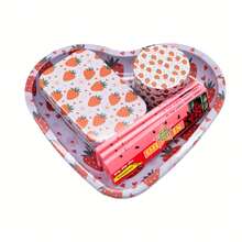 Heart-Shaped Rolling Tray Set, Includes 18cm*16cm Heart-Shaped Tray, Grinder, King Size Extra Large Flavored Rolling Papers And Storage Box. Slow And Even Burn, Convenient For Travel, Suitable For Parties, Family Gatherings, Birthday Parties And More. Holiday Gift. - Multicolor - View 10