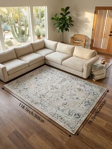 Living Room Rug, Light Gray Vintage, Large Size Soft. Suitable For Kitchen, Dining Room, Bedroom, Living Room, Indoor/Outdoor, Office, Hallway, Anti-Slip Door Mat, Corridor, Study. Faux Cashmere Holiday Decor Rug. - Apricot - View 11