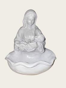 1件聖母瑪利亞抱像神聖宗教雕像，桌面家居裝飾，復古聖誕禮物 - A - 查看 12