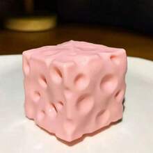 1pc Giant Cheese Cube Squeeze Stress Relief Toy, Ultra-Thin Cheese Ball Squeeze Toy, TPR Shell Slow Rebound, No Filling, DIY Cheese Skin Squeeze Toy, Birthday/Halloween Gift, Perfect Gift, Teenager Stress Relief Gift - Multicolor - View 8