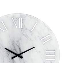 23.62 Inch Modern Frameless Marble Glass Wall Clock, Silent Roman Numerals Decorative Clock For Home Wall Decor - SF-mC585 - View 5