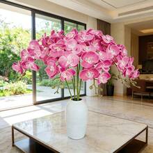 1/6pcs Artificial Orchid Flowers, Large Vivid Phalaenopsis Orchid Flower Stems, Classic Style Artificial Orchid Branches, Decorative Silk Phalaenopsis Flowers, Ideal For Home Decor, Weddings, Halloween And Thanksgiving - Phalaenopsis Orchid - View 12