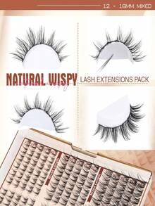 180pcs Wispy Cluster Natural Eyelash Clusters 10-16mm Salon Effect Fairy DIY Individual Eyelash Extension Spiky Lashes - C - View 4