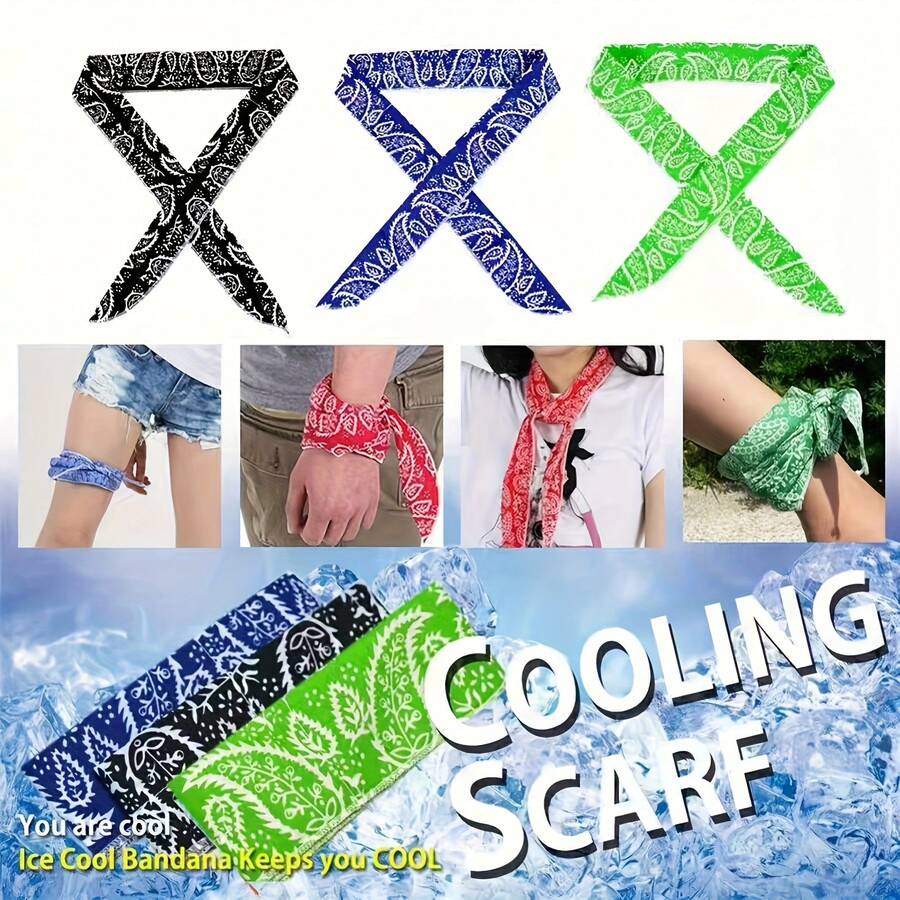 1PC Women's Outdoor Sports Headband, Absorbent Ice Scarf, Multifunctional Printed Headband - Multicolor - View 1