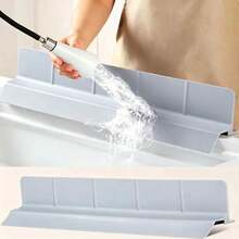 Kitchen Sink Splash Guard 23 Inch Self Draining Silicone Water Guard With High Splash Wall & Strong Suction Cups For Faucet Countertop & Sink Edge Keeps Sinks Dry Dishwasher Rustproof Easy To Clean Gray - View 2