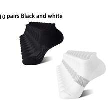 3/5/6/10 Pairs/Women's Ankle Socks, Designed For Running, Sports And Daily Wear, Made Of High-Performance Fabric, Providing Comfortable Support And Protection. - Multicolor - View 10