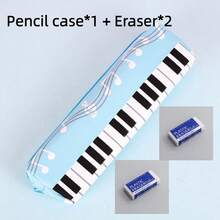3pcs Rectangular Single-Layer Piano Keyboard Pattern Pencil Case, Fun And Practical, Music Lovers, Highly Attractive High-Quality Durable, Large Capacity, Zipper Closure, Convenient, Lightweight And Portable, Office Supplies, Student Stationery Rewards, Back To School School Learning Accessories, Learning Supplies Gifts. - Multicolor - View 13