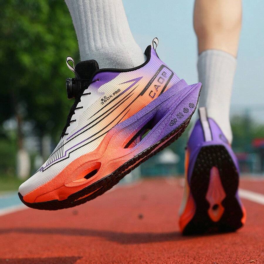 Summer/Autumn New Running Shoes Mesh Breathable Lightweight Anti-Slip Sports Training Professional Running Shoes For Teenagers And Students - N370 Electric Orange - View 1