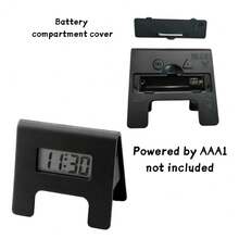 Compact Foldable Digital Clock, Black Minimalist Design, High-Definition Display, Lightweight Portable, Suitable For Desk, Car, Locker And Multiple Scenarios - 彩色 - 查看 9