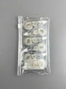 1件白色修正帶，耐撕裂大容量，即時修正，易用塗抹器，適用於學校、辦公室、筆記、日記，透明耐撕裂膠帶，辦公室或學校用品，學校必需品，返校季，聖誕節，萬聖節 - 款式隨機 - 查看 1