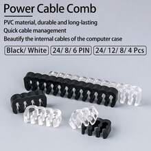 24/12/8/4 Pcs PVC Cable Comb Wire Clamp Organizer Sleeved Cables For 3mm ATX ITX 24/8/6 Pin CPU GPU Modular Power Cable Desktop PC Computer Case Wiring Management Tool - View 1