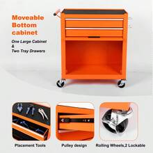 Tool Chest, 8-Drawer Rolling Tool Storage Cabinet With 2 In 1 Detachable Top Tool Box, Liner, Lockable Wheels, Side Hooks, Metal Tool Cart For Garage-XY50162 - Multicolor - View 10